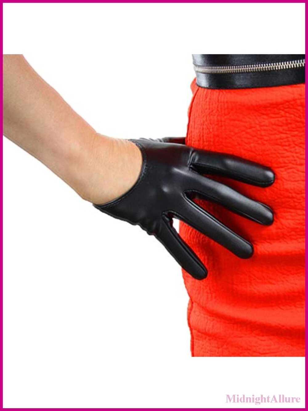 Half Palm Faux Leather Gloves Extra Short Motorcycle Driving Cosplay